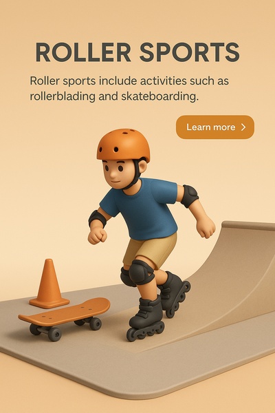 Engaging 3D Illustration of Roller Sports Activities