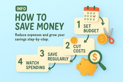 Informative Graphic on Money-Saving Steps
