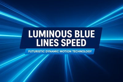 Futuristic Motion Technology Graphic with Blue Light Lines