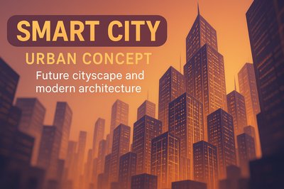 Futuristic Smart City Concept Illustration