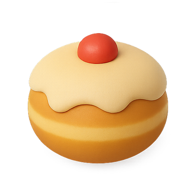 Realistic 3D Rendering of a Dessert with Cherry Topping