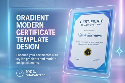 Modern Gradient Certificate Template Design for Achievements