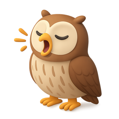 Cute Cartoon Owl Character in Soft Colors