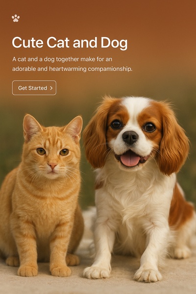 Adorable Cat and Dog Together for Heartwarming Companionship