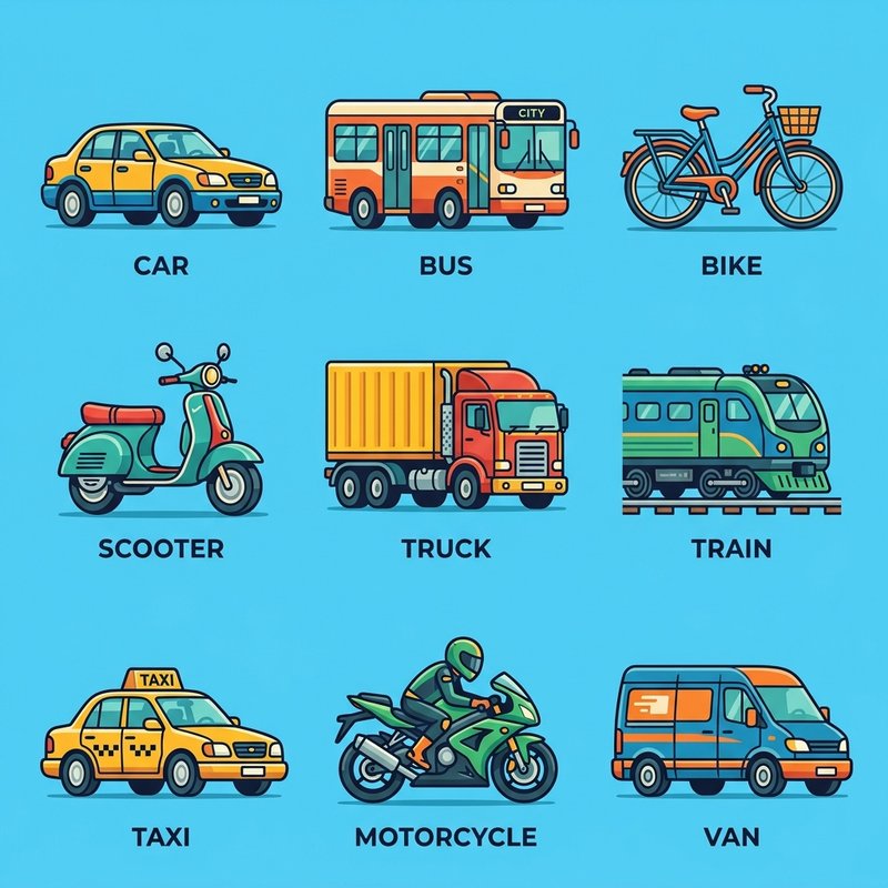 Flat design vehicles collection