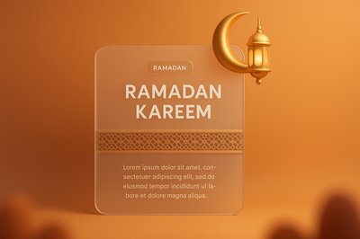 Elegant Ramadan Kareem Background Design with Lantern and Pattern