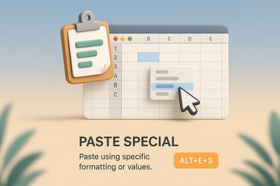 Realistic 3D Illustration of Paste Special Concept