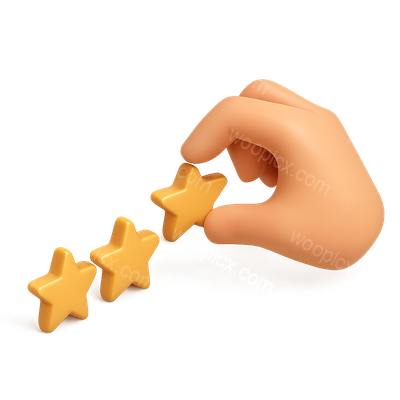 3D Hand Picking Golden Stars Icon