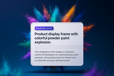 Vibrant 3D Powder Paint Explosion Display