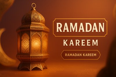 Elegant Ramadan Kareem Lantern Graphic for Festive Celebrations