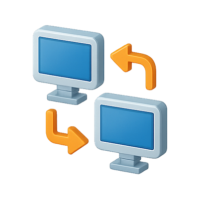 Stylized Computer Icons with Arrows