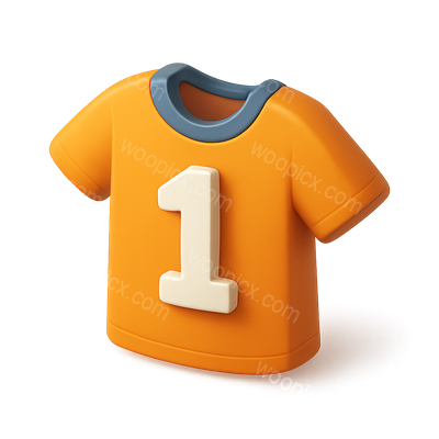3D Icon of a T-Shirt with Number One Design
