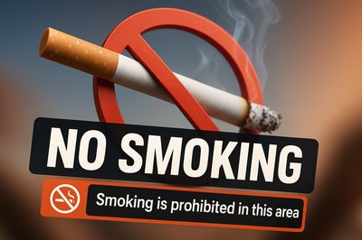 No Smoking Prohibition Sign with Bold Graphics