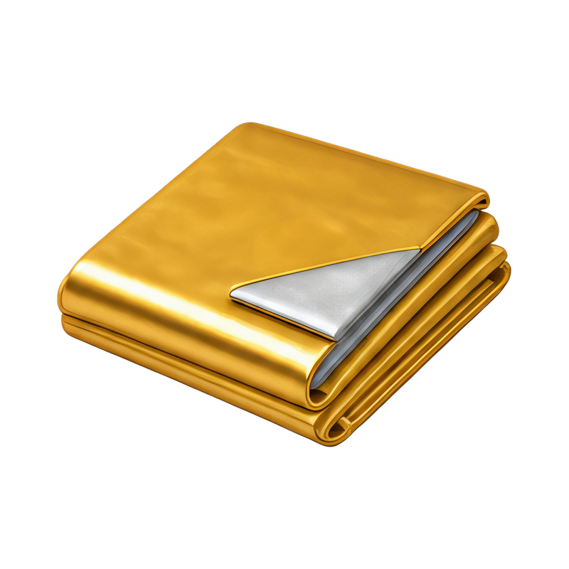 shiny emergency foil blanket