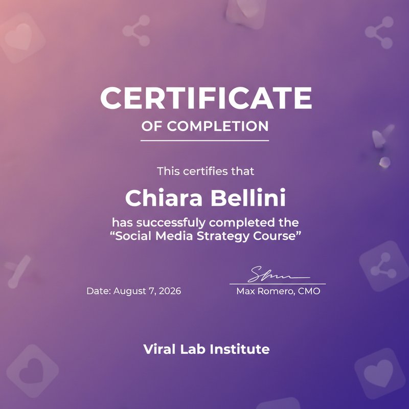 Vibrant certificate of completion