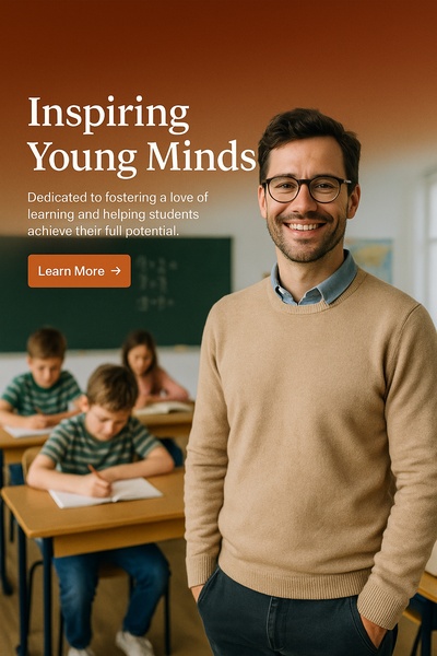 Smiling Male Teacher Inspiring Students in Classroom