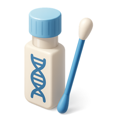 3D DNA Swab Collector Icon with Isometric Design