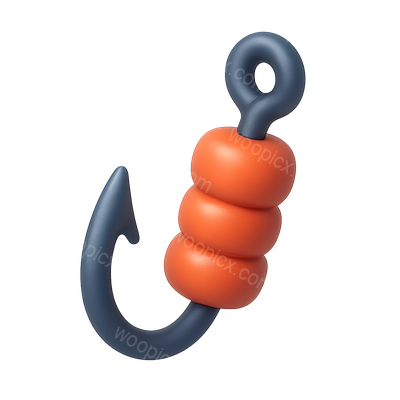 Stylish 3D Bait Icon with Transparent Background