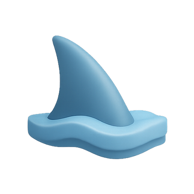 3D Stylized Shark Fin Figure for Playful Design