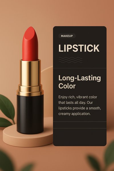 3D Gradient Design Featuring Lipstick and Informative Block