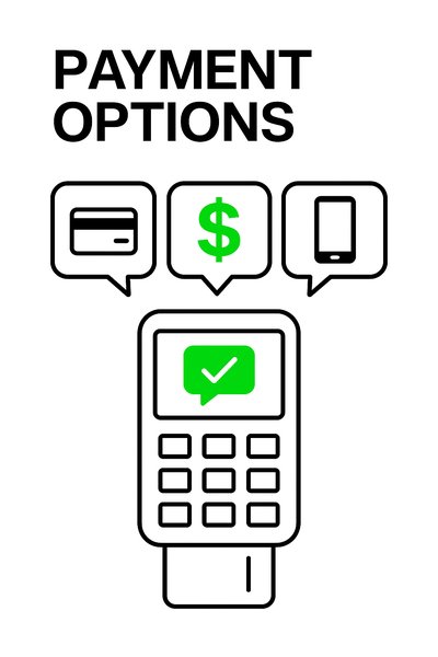 Stylized Graphic Representing Payment Options for Transactions