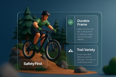 Mountain Biker Riding Through a Forest Trail
