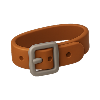 Stylish Brown Rubber Bracelet with Metal Buckle