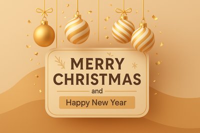 Festive Christmas and New Year Greeting Card Design