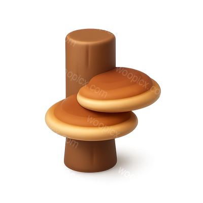Stylized 3D Bracket Fungus Shelf Icon Design
