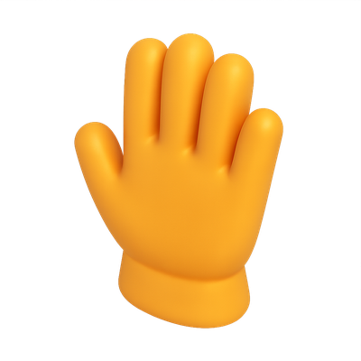 Stylized 3D Glove Icon with Volumetric Effects