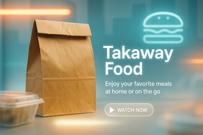 Promotional Graphic for Takeaway Food Service