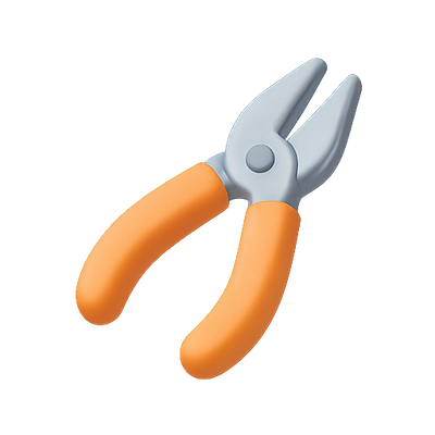 Stylized Craft Tool with Orange Grip