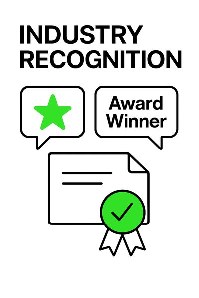 Graphic Highlighting Industry Recognition and Awards