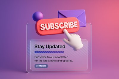 3D Subscribe Button Design for Newsletter Engagement