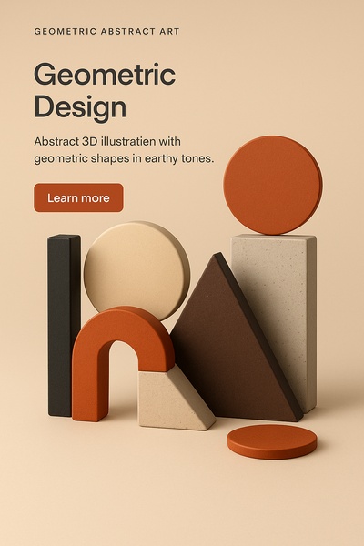 Geometric Abstract Art in Earthy Tones