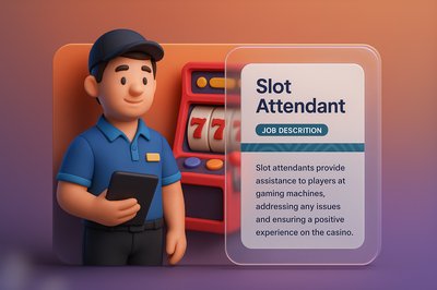 3D Illustration of Slot Attendant with Job Description