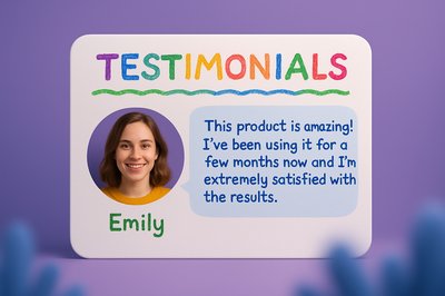 Colorful Children's Testimonial Card Design