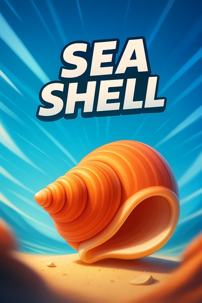 Dynamic Sea Shell Illustration with Vibrant Colors
