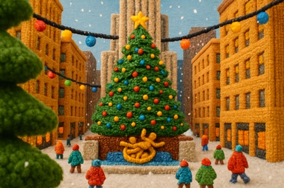 Whimsical Holiday Scene at Rockefeller Center