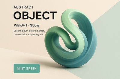 Modern Mint Green Product Advertisement with Abstract Design