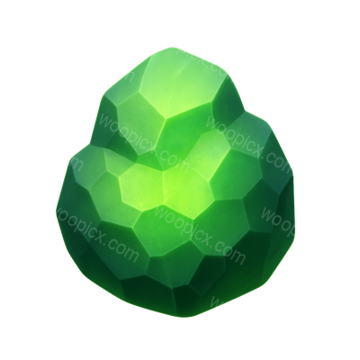 3D Glowing Uranium Ore Icon with Isometric View