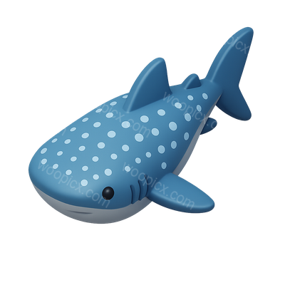 Stylized 3D Whale Shark Icon with Isometric View