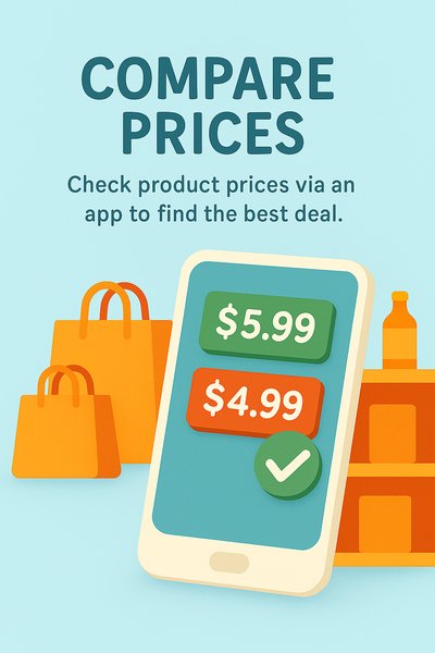 Mobile App Price Comparison Illustration