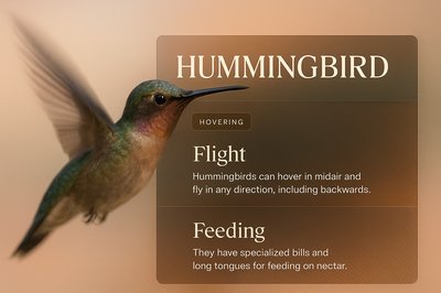 Stylish and Glamorous Hummingbird Design for Web Page