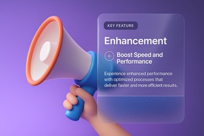 3D Illustration of a Megaphone on a Colorful Background