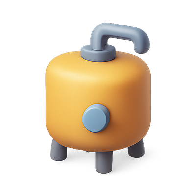 Stylized 3D Model of a Colorful Water Container