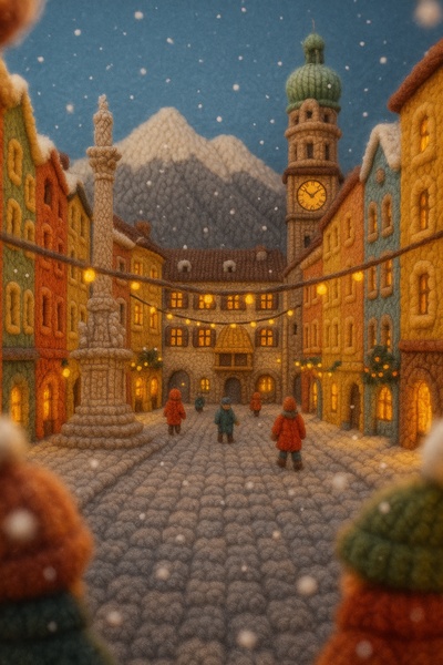 Charming Winter Village Scene in Innsbruck