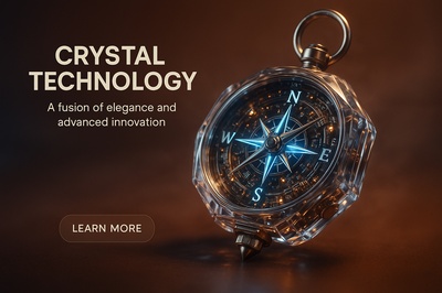 Hyperrealistic 3D Compass with Glowing Inner Technology