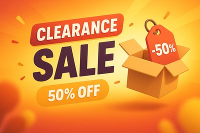 Promotional Clearance Sale Graphic with Vibrant Colors