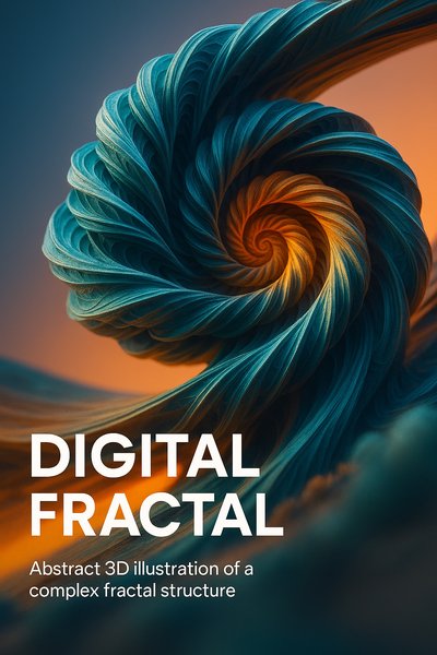 Abstract 3D Digital Fractal Illustration with Vivid Swirls